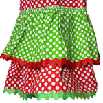 Load image into Gallery viewer, Women’s Polka Dot Apron Red Green Retro Style Adjustable Ties NWOT
