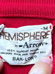 Load image into Gallery viewer, Vintage 60s-70s Red Knit Polo | Men’s Medium | Atomic Era Vibes | Dupont Nylon