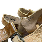 Load image into Gallery viewer, Bed Stu Melissa Tan Leather Wood Platform Clog Heels Sandals Women's 8.5

