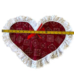 Load image into Gallery viewer, 4pc Handmade Reversible Heart Placemats Red Bandana Fall Fabric Cottage
