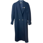 Load image into Gallery viewer, Karizma East Ltd Black Wool Long Coat Double Breasted | Made in USA Size 6 Small
