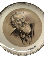 Load image into Gallery viewer, Vintage Composer Portrait Plates Set of 3 Beethoven Schubert Brahms Japan 8.25”