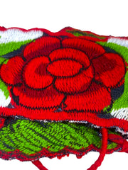 Load image into Gallery viewer, Mexican Style Red Rose Embroidered Sash Belt Floral Wrap Tie Boho 79"