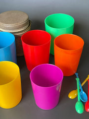 Load image into Gallery viewer, Vintage Camping Cup Set for 6 With Matching Spoons Travel Case Retro