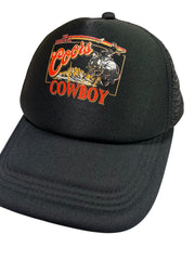 Load image into Gallery viewer, Vintage Coors Cowboy Mesh Trucker Snapback Hat Black Beer Cap Adjustable