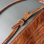 Load image into Gallery viewer, Vintage Genuine Eel Skin Purse Brown Exotic Leather Shoulder Bag 80s
