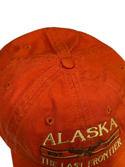 Load image into Gallery viewer, Royal Resortwear Alaska The Last Frontier Orange Dad Hat Adjustable Velcro