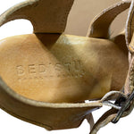 Load image into Gallery viewer, Bed Stu Melissa Tan Leather Wood Platform Clog Heels Sandals Women's 8.5
