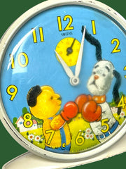 Load image into Gallery viewer, Vintage 1960s Smiths Sooty &amp; Sweep Animated Alarm Clock Made Great Britain