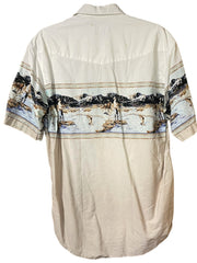 Load image into Gallery viewer, Roper Western Graphic Shirt Men’s L Distressed Cowboy Landscape Print | As-Is