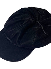 Load image into Gallery viewer, Vintage A. Brod Velvet Newsboy Cap – Black Soft Velvet, Lined