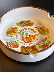 Load image into Gallery viewer, Vintage Arizona Grand Canyon State Ceramic Souvenir Ashtray Roadrunner Desert