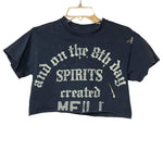 Load image into Gallery viewer, Hand-Cropped Distressed Meili Spirits Tee – Crackle Ink, Size S
