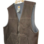 Load image into Gallery viewer, SOLD - Carhartt Brown Duck Canvas Vest – Men’s Large Regular – Full Zip Workwear Jacket - Lisa Lassi
