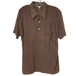 Load image into Gallery viewer, ORO Golden Threads Textured Polo Shirt Brown XL (Fits L) Short Sleeve - Lisa Lassi
