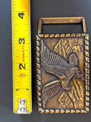 Load image into Gallery viewer, Vintage Brass Eagle Mountain Belt Buckle Western Americana 1970s 80s