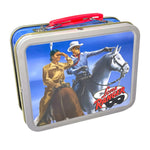 Load image into Gallery viewer, 2001 Cheerios Lone Ranger Mini Lunchbox Tin 60th Anniversary Promo
