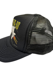 Load image into Gallery viewer, Vintage 1988 F/A-18 Hornet Fighter Jet Mesh Trucker Snapback Hat Black USAF
