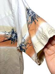 Load image into Gallery viewer, Cumberland Outfitters Western Pearl Snap Shirt Mens L Horse Print Short Sleeve - Lisa Lassi