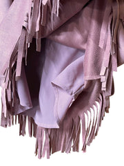 Load image into Gallery viewer, 🌸 She + Sky Dusty Rose Faux Suede Fringe Tank Top – Size Small