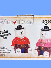 Load image into Gallery viewer, Winn-Dixie 2008 Collector Winn &amp; Dixie Western Bear Salt Pepper Shakers NIB