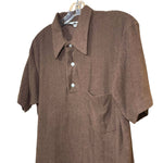 Load image into Gallery viewer, ORO Golden Threads Textured Polo Shirt Brown XL (Fits L) Short Sleeve - Lisa Lassi
