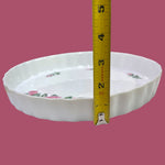 Load image into Gallery viewer, Christineholm Pink Rose Quiche Dish Pie Pan Ruffled Edge 9.25"

