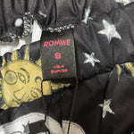 Load image into Gallery viewer, Celestial Sun &amp; Moon Wide Leg Bell Pants – Black Astrology Print, Elastic Waist
