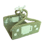 Load image into Gallery viewer, Vintage Handmade Plastic Canvas Mug Rugs Coasters Set Holder Olive Green
