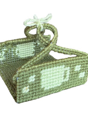 Load image into Gallery viewer, Vintage Handmade Plastic Canvas Mug Rugs Coasters Set Holder Olive Green
