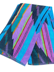 Load image into Gallery viewer, Vintage Terry Treasure Bath Beach Towel Southwestern Geometric 80s 32x58 Cotton