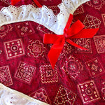 Load image into Gallery viewer, 4pc Handmade Reversible Heart Placemats Red Bandana Fall Fabric Cottage
