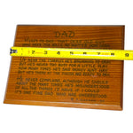 Load image into Gallery viewer, Vintage 1962 Giant Redwood Dad Poem Wall Plaque F. Plasman Father's Day

