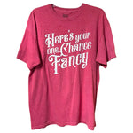 Load image into Gallery viewer, Reba “Fancy” Lyrics Graphic Tee Here’s Your One Chance Red Unisex Large
