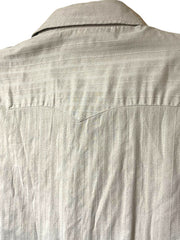 Load image into Gallery viewer, BJR Ranchwear Men’s Western Snap Button Shirt Greige Beige Gray L Cotton Blend