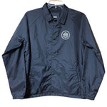 Load image into Gallery viewer, Vans Coaches Jacket Youth Large Black Snap Front Windbreaker Streetwear
