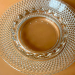 Load image into Gallery viewer, Vintage Clear Glass Hobnail Diamond Point Ashtray 6.25" MCM Pressed Glass
