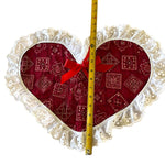 Load image into Gallery viewer, 4pc Handmade Reversible Heart Placemats Red Bandana Fall Fabric Cottage
