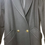 Load image into Gallery viewer, Karizma East Ltd Black Wool Long Coat Double Breasted | Made in USA Size 6 Small
