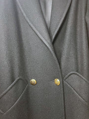Load image into Gallery viewer, Karizma East Ltd Black Wool Long Coat Double Breasted | Made in USA Size 6 Small