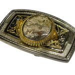 Load image into Gallery viewer, Vintage Western Belt Buckle w/ Genuine Jasper Stone | EVC | 3.5” x 2.5”
