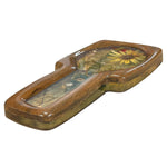 Load image into Gallery viewer, Vintage Lucite Style Pressed Flower Spoon Rest Ladybug Faux Wood Handmade
