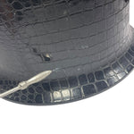 Load image into Gallery viewer, Vintage Faux Croc Black Ice Bucket | Mid-Century Barware | Vinyl Textured Cooler
