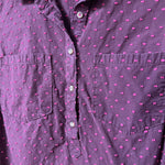 Load image into Gallery viewer, Textured Button Shirt – Women’s M – Plum w/ Pink Swiss Dot
