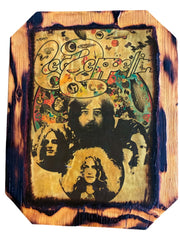 Load image into Gallery viewer, Led Zeppelin Handmade Wood Plaque Wall Art Burned Rustic Rock Band Decor 10x8