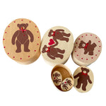 Load image into Gallery viewer, Vintage 10pc Wooden Teddy Bear Nesting Boxes Hand Painted Taiwan
