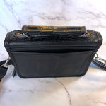 Load image into Gallery viewer, Black Western Crossbody Purse Heart Concho Silver Tone Braided Strap
