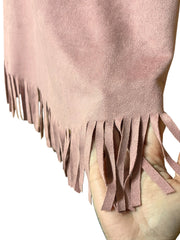 Load image into Gallery viewer, 🌸 She + Sky Dusty Rose Faux Suede Fringe Tank Top – Size Small
