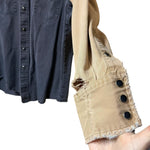 Load image into Gallery viewer, Wrangler Western Snap Shirt Men’s Large XL Black Tan Distressed Workwear
