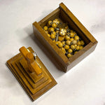 Load image into Gallery viewer, Vintage Wooden Rosary Box Crucifix Cross Sliding Lid Mini Beaded Rosary Catholic
